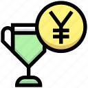 business, coin, currency, financial, money, trophy, yen