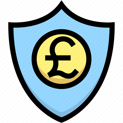 Business, financial, insurance, money, pound, protection, shield icon - Download on Iconfinder