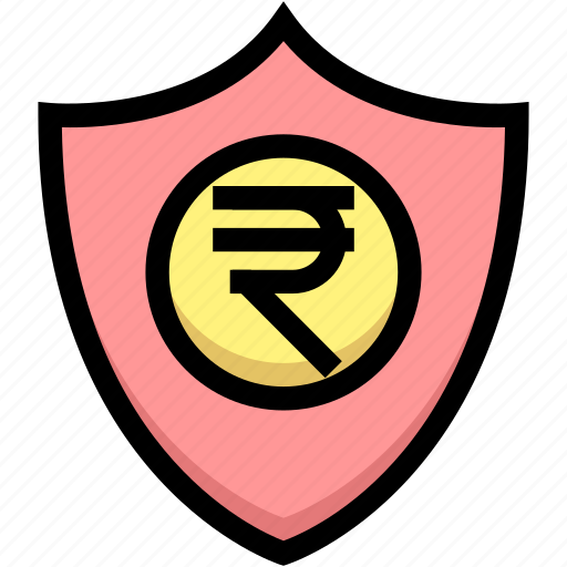 Business, financial, insurance, money, protection, rupee, shield icon - Download on Iconfinder
