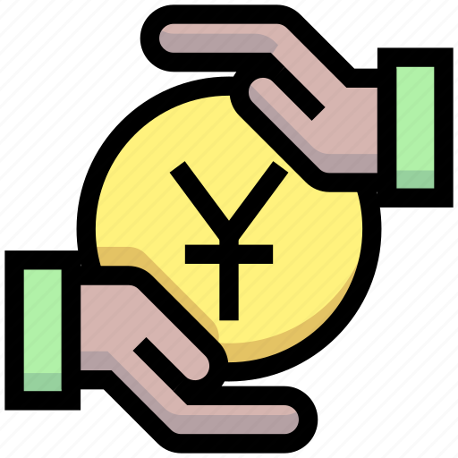 Business, coin, donation, financial, hand, money, yuan icon - Download on Iconfinder