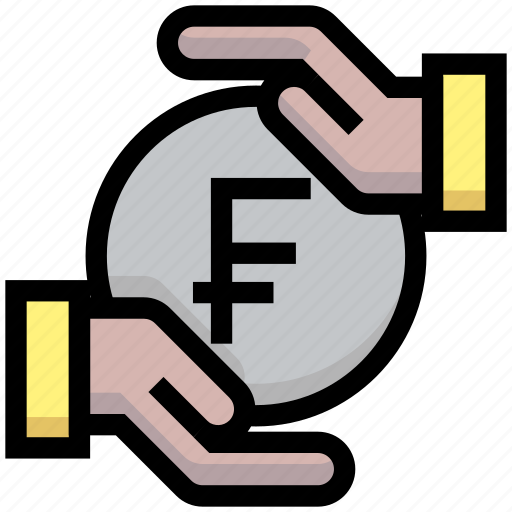 Business, coin, donation, financial, franc, hand, money icon - Download on Iconfinder