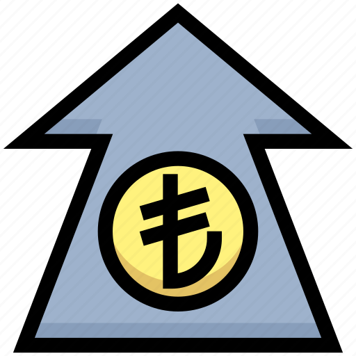 Arrow, business, financial, lira, money, send, up icon - Download on Iconfinder