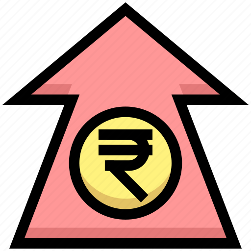 Arrow, business, financial, money, rupee, send, up icon - Download on Iconfinder