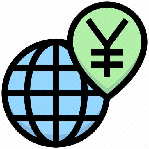 Business, financial, global, location, money, world, yen icon - Download on Iconfinder