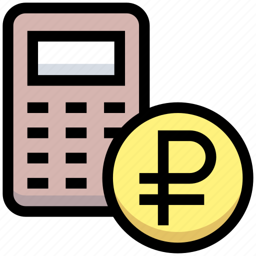 Accounting, business, calc, calculation, calculator, financial, ruble icon - Download on Iconfinder