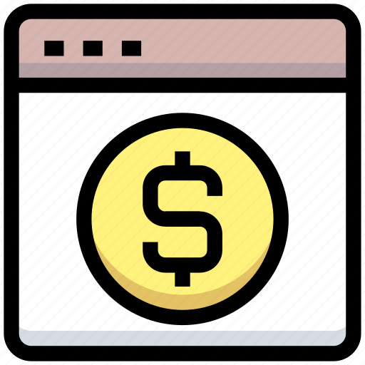 Browser, business, dollar, financial, online payment, store, website icon - Download on Iconfinder