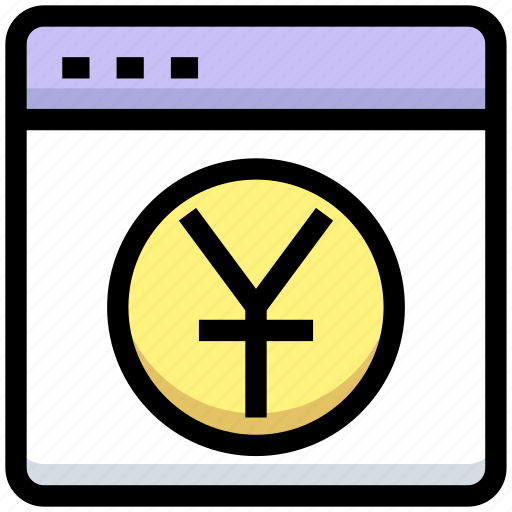 Browser, business, financial, online payment, store, website, yuan icon - Download on Iconfinder