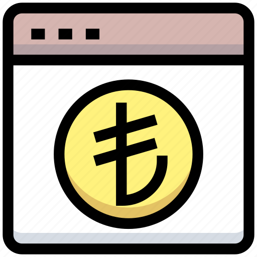 Browser, business, financial, lira, online payment, store, website icon - Download on Iconfinder