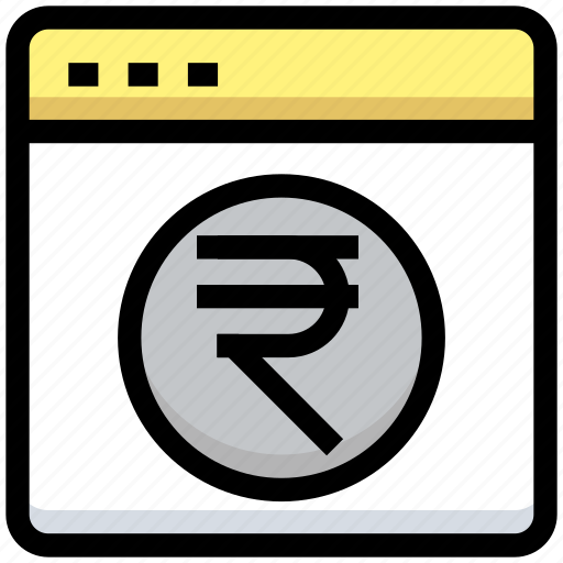 Browser, business, financial, online payment, rupee, store, website icon - Download on Iconfinder