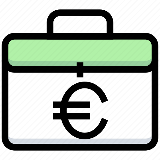 Briefcase, business, euro, financial, hand bag, money bag, payment icon - Download on Iconfinder
