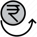 back payment, business, coin, currency, financial, money, rupee