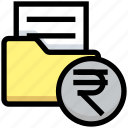 archive, business, document, files, financial, folder, rupee
