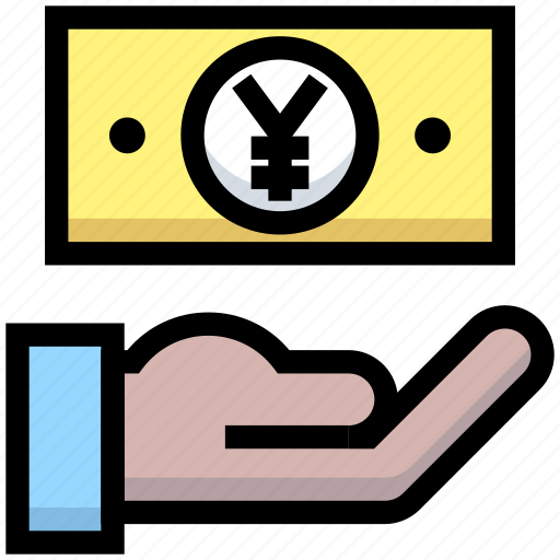 Business, financial, give, hand, money, pay, yen icon - Download on Iconfinder