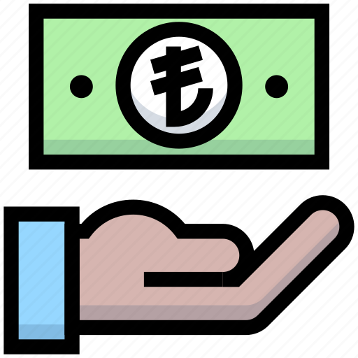 Business, financial, give, hand, lira, money, pay icon - Download on Iconfinder