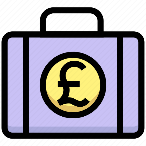 Bag, briefcase, business, financial, money, portfolio, pound icon - Download on Iconfinder