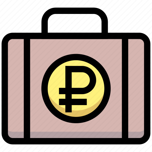 Bag, briefcase, business, financial, money, portfolio, ruble icon - Download on Iconfinder