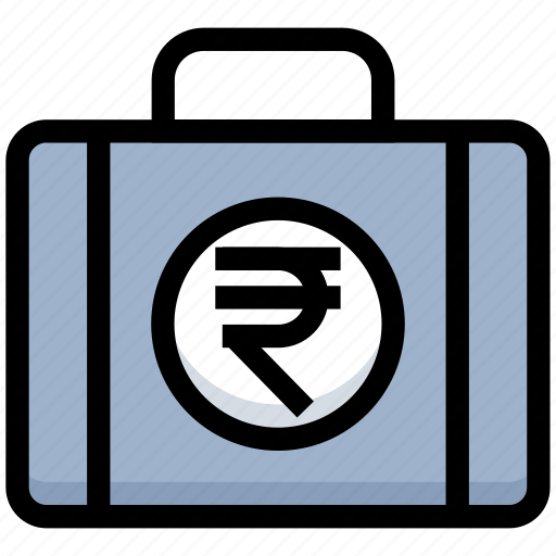 Bag, briefcase, business, financial, money, portfolio, rupee icon - Download on Iconfinder