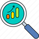 look, report, growth, analysis, business, magnifying, company, startup