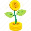 flower, coin, money, profit, investment, income, financial, business