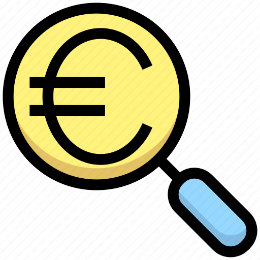 Business, euro, financial, find, magnifier, money, search icon - Download on Iconfinder
