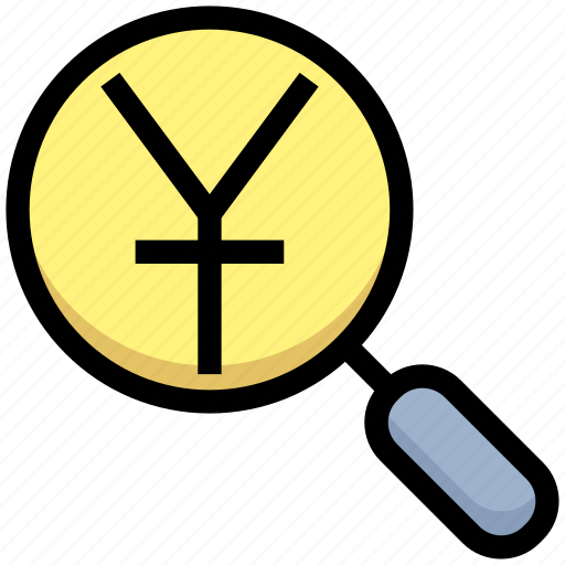 Business, financial, find, magnifier, money, search, yuan icon - Download on Iconfinder