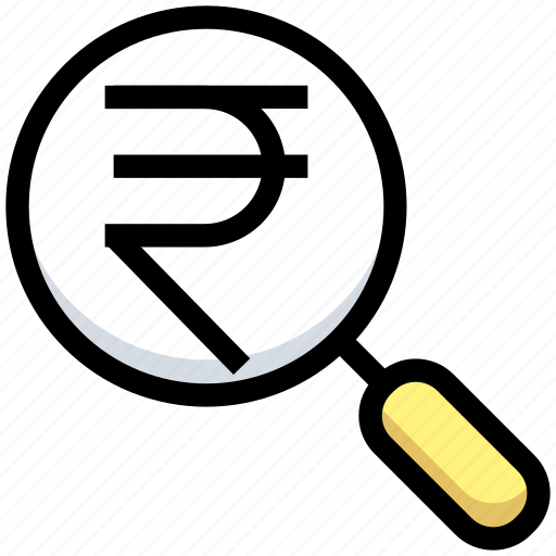 Business, financial, find, magnifier, money, rupee, search icon - Download on Iconfinder