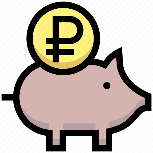 Bank, business, financial, money, piggy bank, ruble, saving icon - Download on Iconfinder