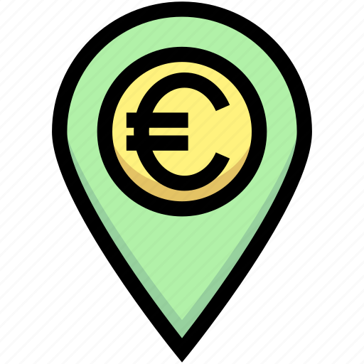 Business, euro, financial, gps, location, map pin icon - Download on Iconfinder