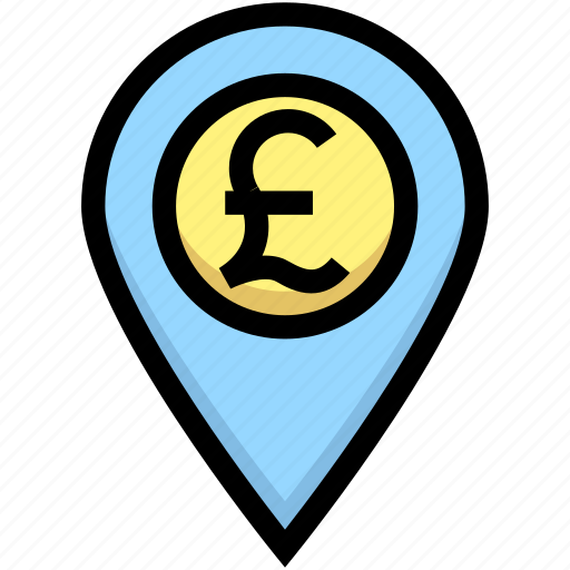 Business, financial, gps, location, map pin, pound icon - Download on Iconfinder