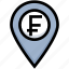 business, financial, franc, gps, location, map pin 