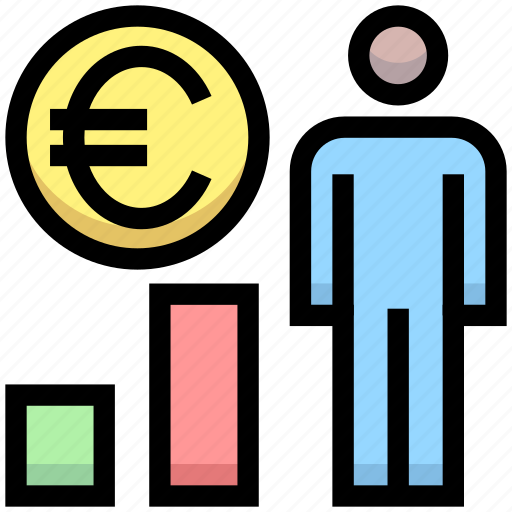 Business, earning, euro, financial, graph, money, user icon - Download on Iconfinder
