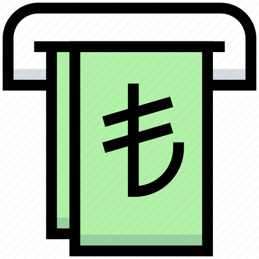 Atm, business, cash, financial, lira, money icon - Download on Iconfinder