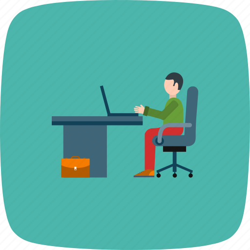Workspace, using laptop, office icon - Download on Iconfinder