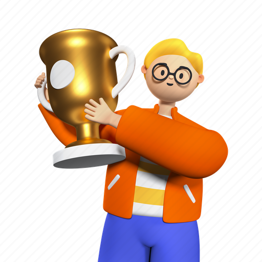 Prize, champion, cup, victory 3D illustration - Download on Iconfinder