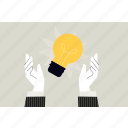 idea, startup, start up, light bulb, creative, innovation, hand, launch