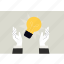 idea, startup, start up, light bulb, creative, innovation, hand, launch 