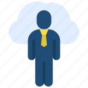 cloud, business, person, people, stickman, computing