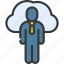 cloud, business, person, people, stickman, computing 
