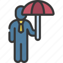 covered, person, people, stickman, protected, umbrella