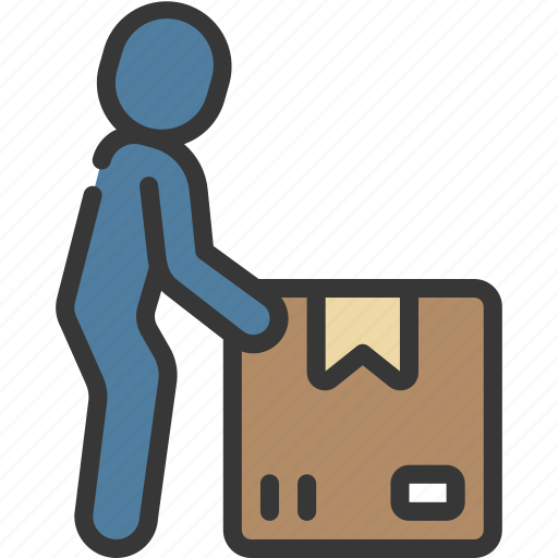 Push, box, person, people, stickman, parcel icon - Download on Iconfinder