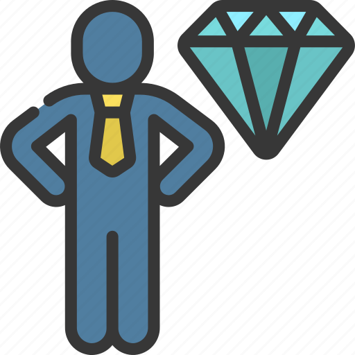 Valuable, person, people, stickman, value, diamond icon - Download on Iconfinder