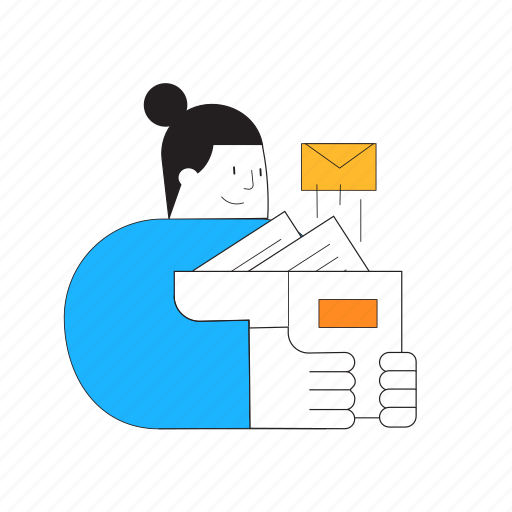 Mail, check, illustration, business, corporate, teamwork, success illustration - Download on Iconfinder