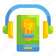 bulb, business, gadget, headphone, idea, phone, technology 