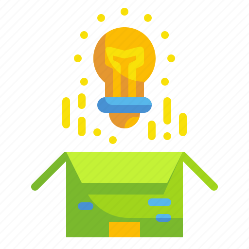 Box, bulb, business, creativity, idea, packet, product icon - Download on Iconfinder