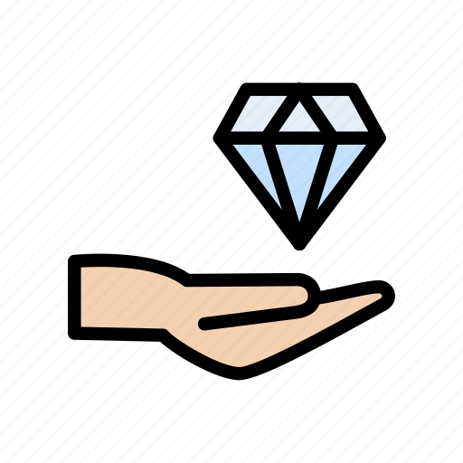 Care, diamond, gem, hand, quality icon - Download on Iconfinder
