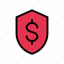 dollar, private, protection, secure, shield