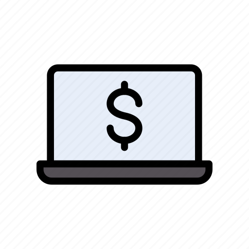 Dollar, laptop, notebook, online, pay icon - Download on Iconfinder
