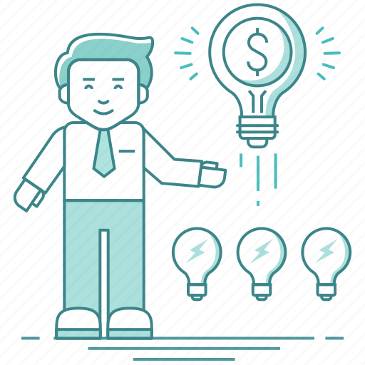 Bulb, business idea, character, creative, ideas, innovation, teamwork icon - Download on Iconfinder