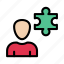 avatar, employee, jigsaw, solution, user 