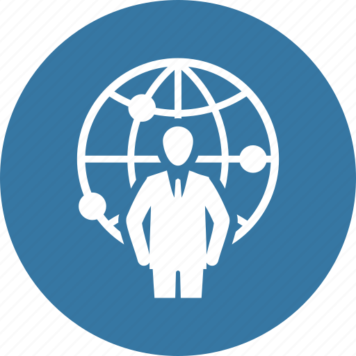 Businessman, connection, global communication, leadership icon - Download on Iconfinder